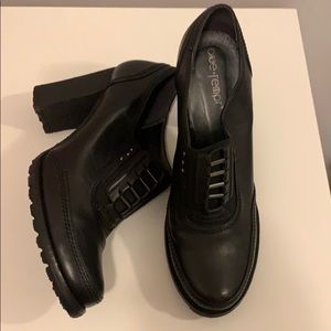 Black leather booties